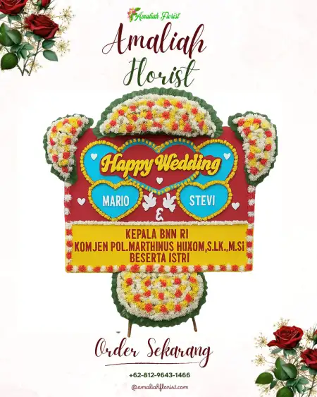 Papan Bunga Pernikahan Abab